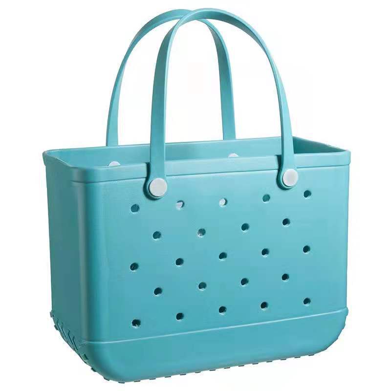 Women Wholesale Waterproof Tote Bags Custom Holes Summer Rubber Totes Pvc Large Eva Plastic Bogg Beach Silicone Bag
