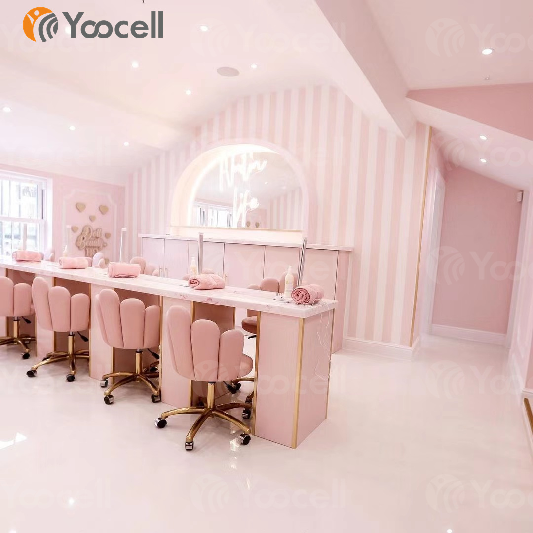 Yoocell Лидер продаж вращающийся на 360 градусов регулируемый газовый подъемник + Гальванизированный базовый салонный розовый стул для салона красоты