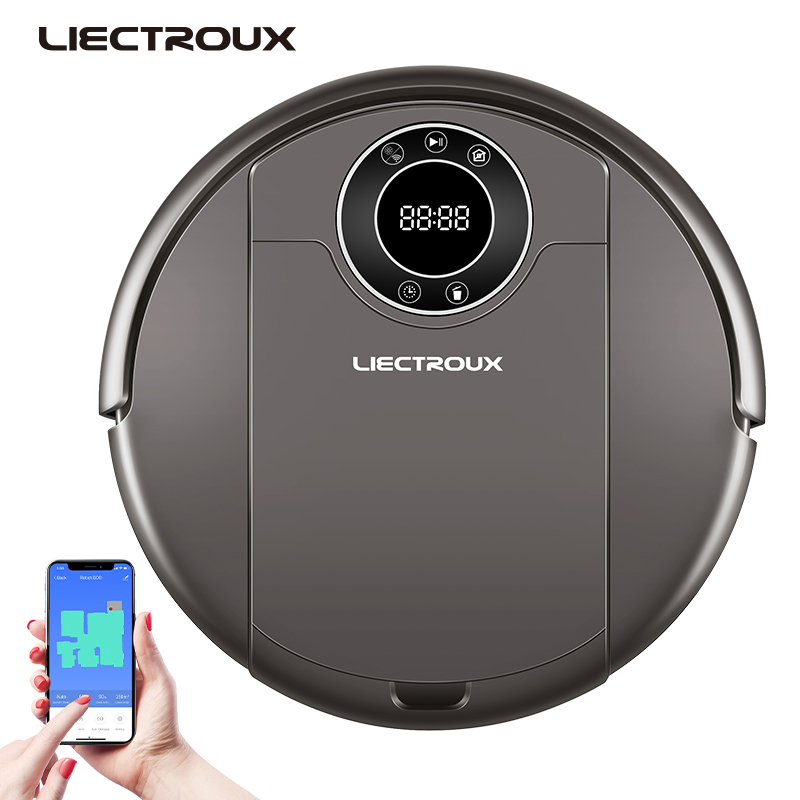 LIECTROUX zk808 интеллигентая (ый) сильное всасывание дом твердых полов и дома тонкие ковры Чистящая тряпка автоматический пылесос робот