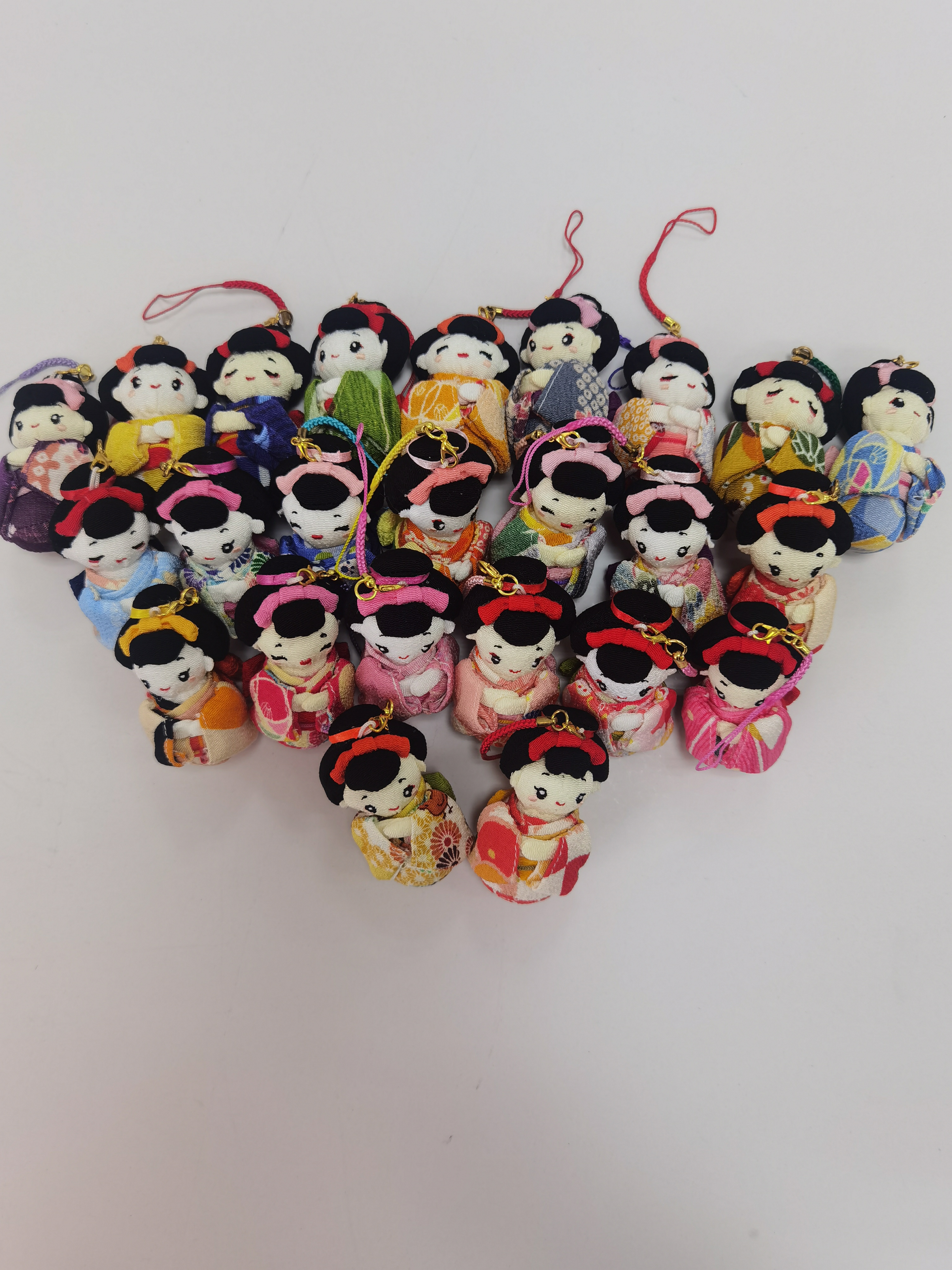 Manufacturer Well Made Cute Knitted Japanese Kimono Doll Keyholder Keychain For Girls