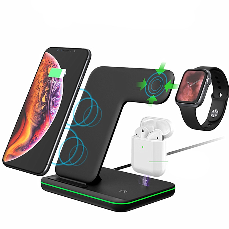 Multi-function wireless charger 3 in 1 wireless charger holder fast charging mobile phone holder