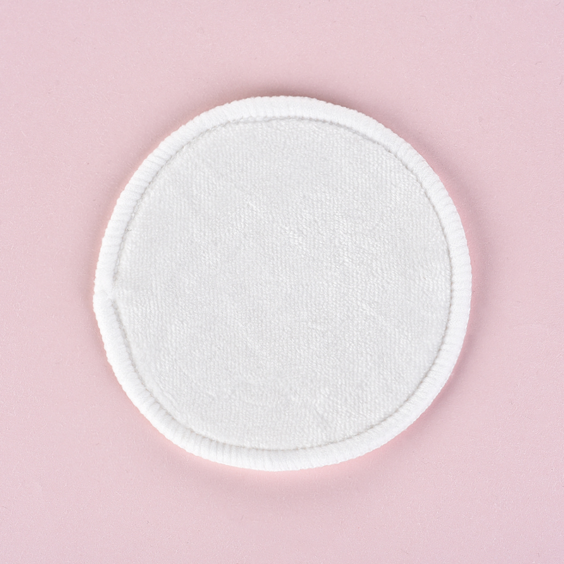 Best quality round bamboo cotton reusable makeup remover pad washable facial cleaning pad with laundry bag