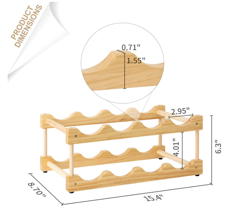 Wholesale 8 Bottle Countertop wood wine racks