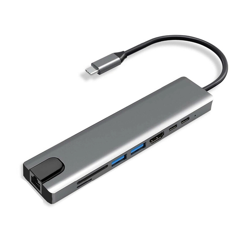 Ультратонкий высококачественный Многофункциональный USB-концентратор типа c для ПК и ноутбуков типа C 8 в 1 usb-концентратор типа c