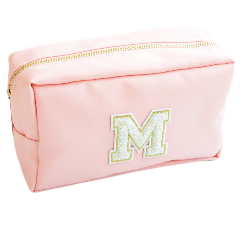 Индивидуальная косметичка Monogram, подарок на день рождения, стильная нейлоновая однотонная косметичка