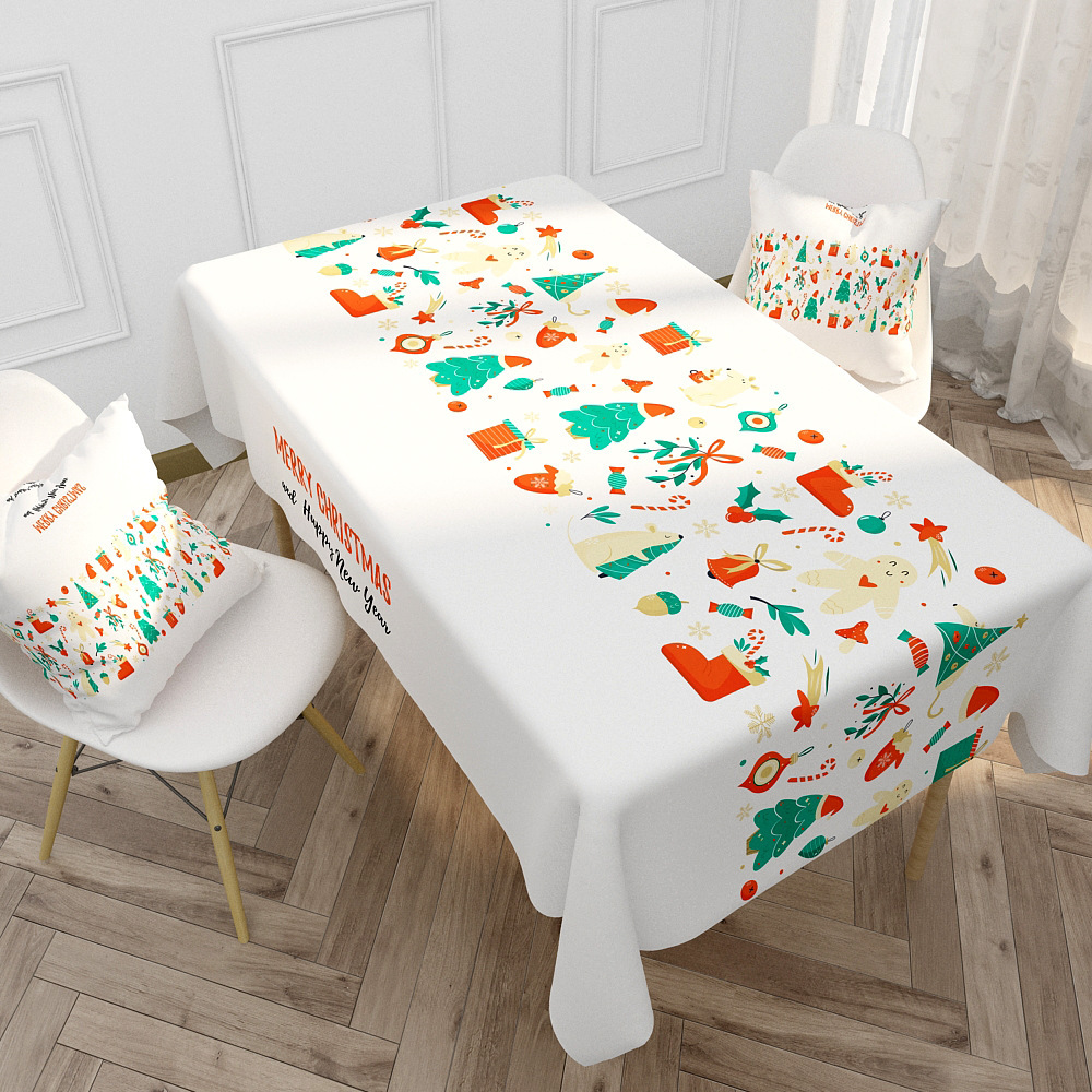 Customize any pattern waterproof and oil-proof thickened polyester and linen printed living room kitchen table cloth