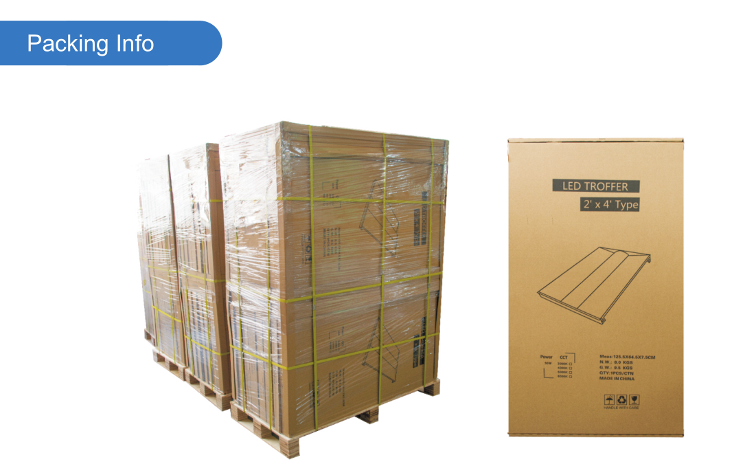 Wireless smart control led troffer light 3000k-6000k CCT tunable LED Troffer Light 2x2ft 2x4ft 24w 30w 40w