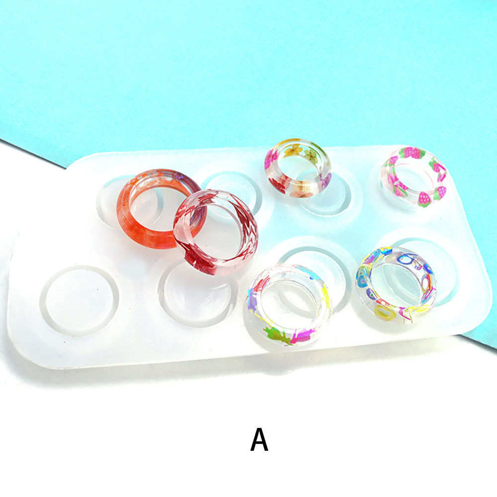 Durable Eco-friendly Silicone Mould DIY Crystal Epoxy Mold Ring Mold A Set Round Ring Silicone Mold Resin KIT