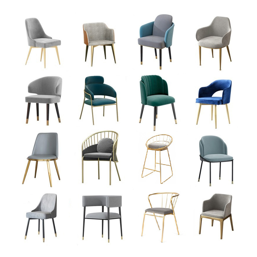 Factory Wholesale Nordic Modern Simple Dinning Chair Leisure Accent Living Room Chair Velvet Leather Dinner Dining Chair