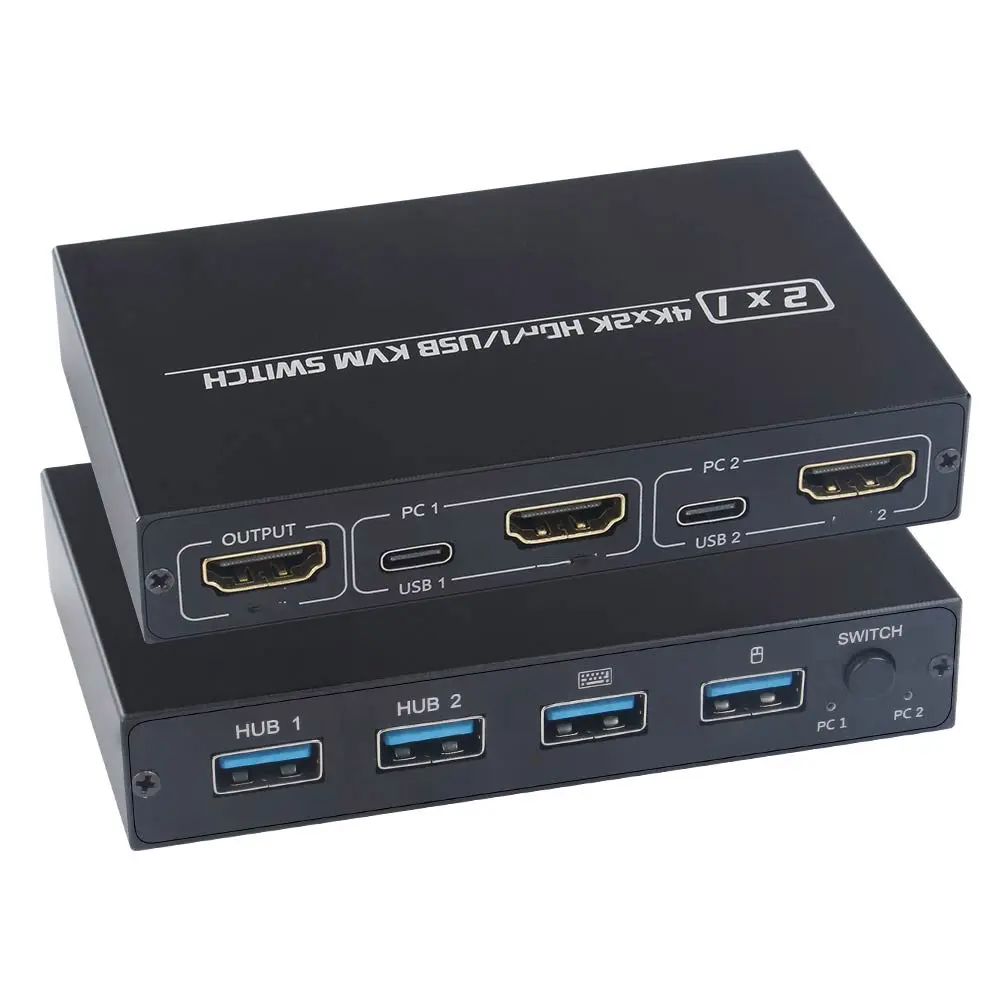4K телефон, KVM-переключатель, 4 порта USB, KVM-переключатель, разветвитель для совместного использования клавиатуры, мыши, KVM-переключатель, USB-хаб