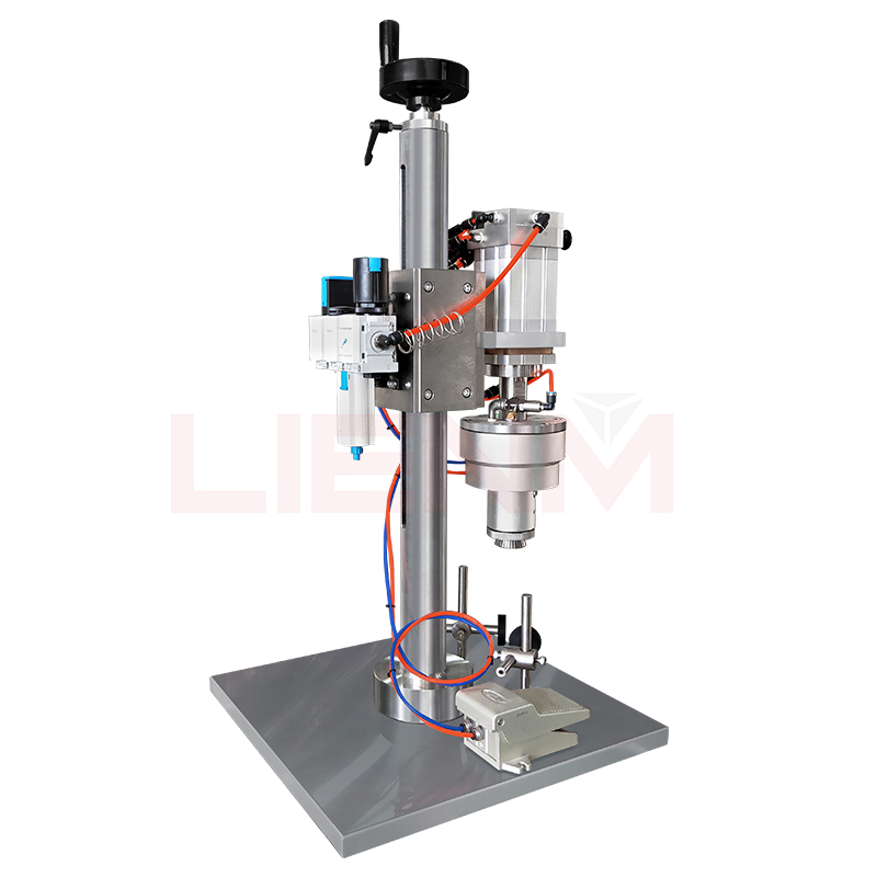 semi automatic pneumatic aluminum perfume bottle crimping tool small vial capping machine