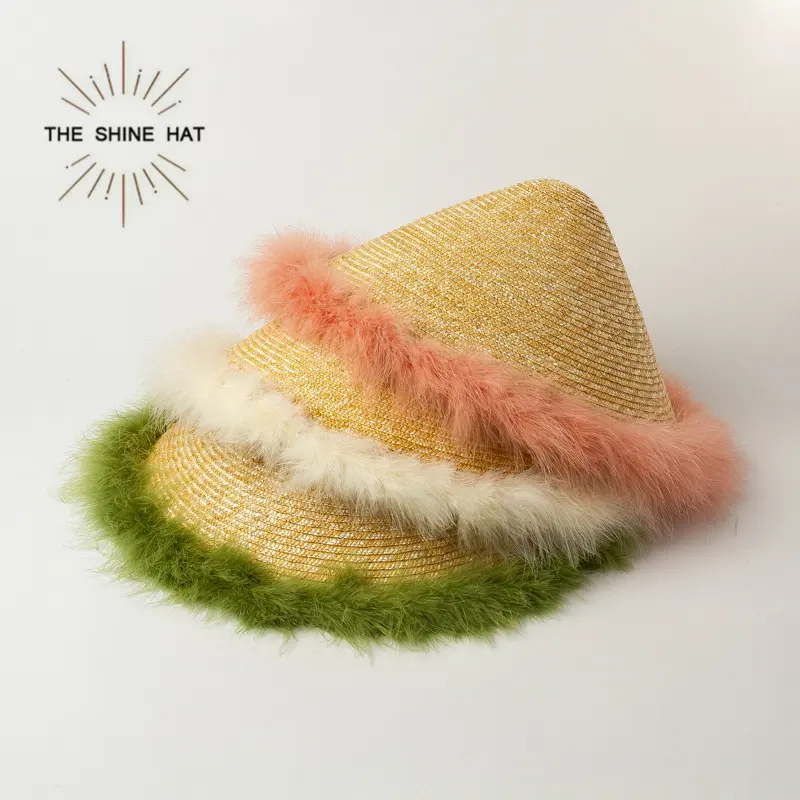 2020 Free Oversize Wide Brim Ladies Natural bucket Straw Wheat Chapeau Sombreros De Paja Sun Wheat Luxury Straw Hat Women