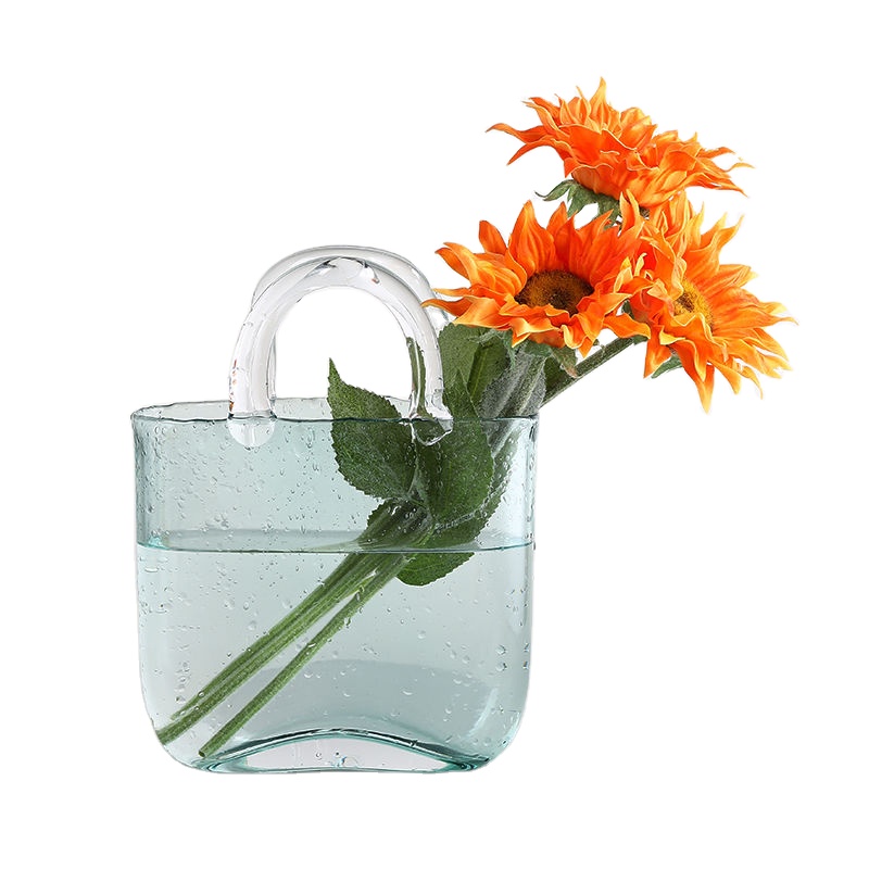 TF Light luxury transparent 2021 new creative of goldfish bag glass vase bottles