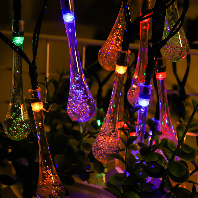 Solar lamp string LED outdoor remote control waterproof garden decoration lamp bubble ball water droplets peach blossom lantern
