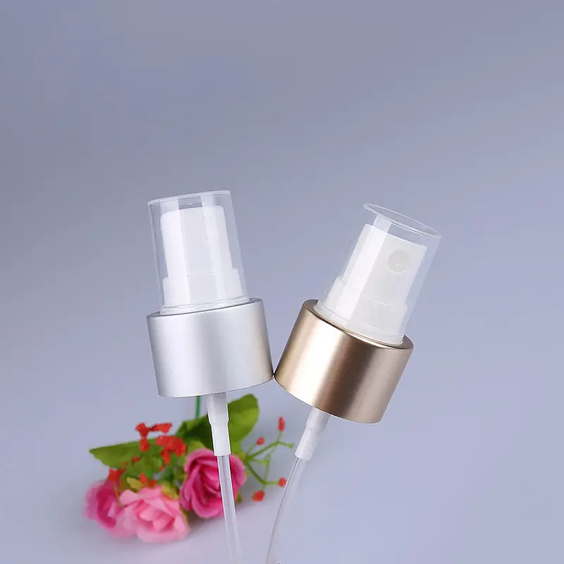 Customized 24/410 medical shiny fine mist oral mouth Mouthwash gold mist sprayer with long Straw