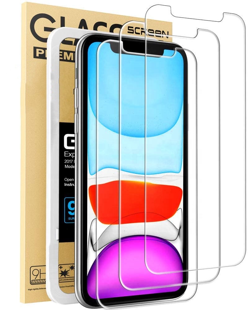 Для iPhone X XR XS 11 12 защита для экрана из закаленного стекла по 3 предмета в комплекте, 3 в 1 2.5D с уровнем твердости 9H Закаленное стекло пленка для iPhone Защитная пленка для экрана