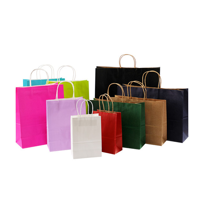 Custom Printed Paperbag Takeaway Shopping White Brown Bolsa De Papel Kraft Paper Bag With Handle