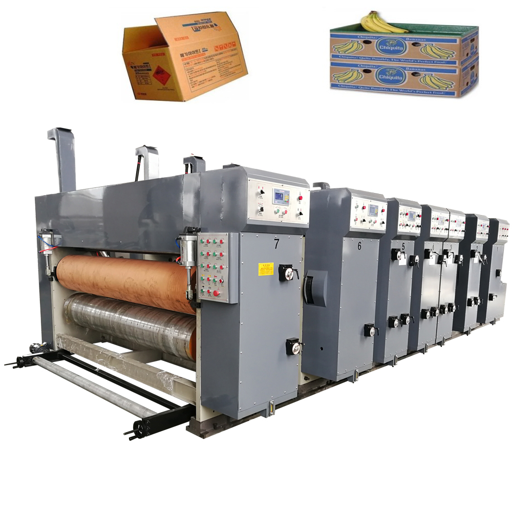 4 color flexo printing rotary die cutter boxes machine price