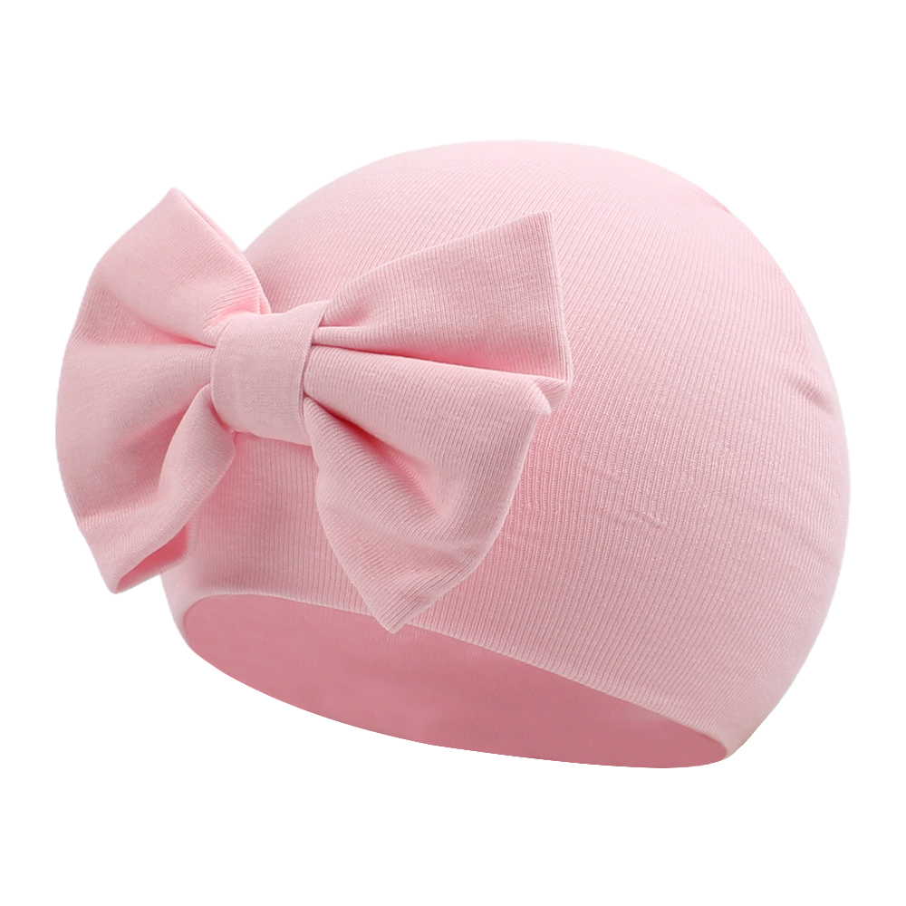 Colorful Winter Hospital Baby Hat 100% Organic Cotton Infant Beanie Newborn Bow Hat Plain for Infant Girl Autumn