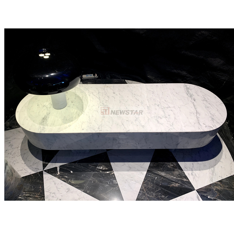 Beautifully decorated outdoor garden stone stool white carrara marble natural stone chair shopping mall stone stool furniture
