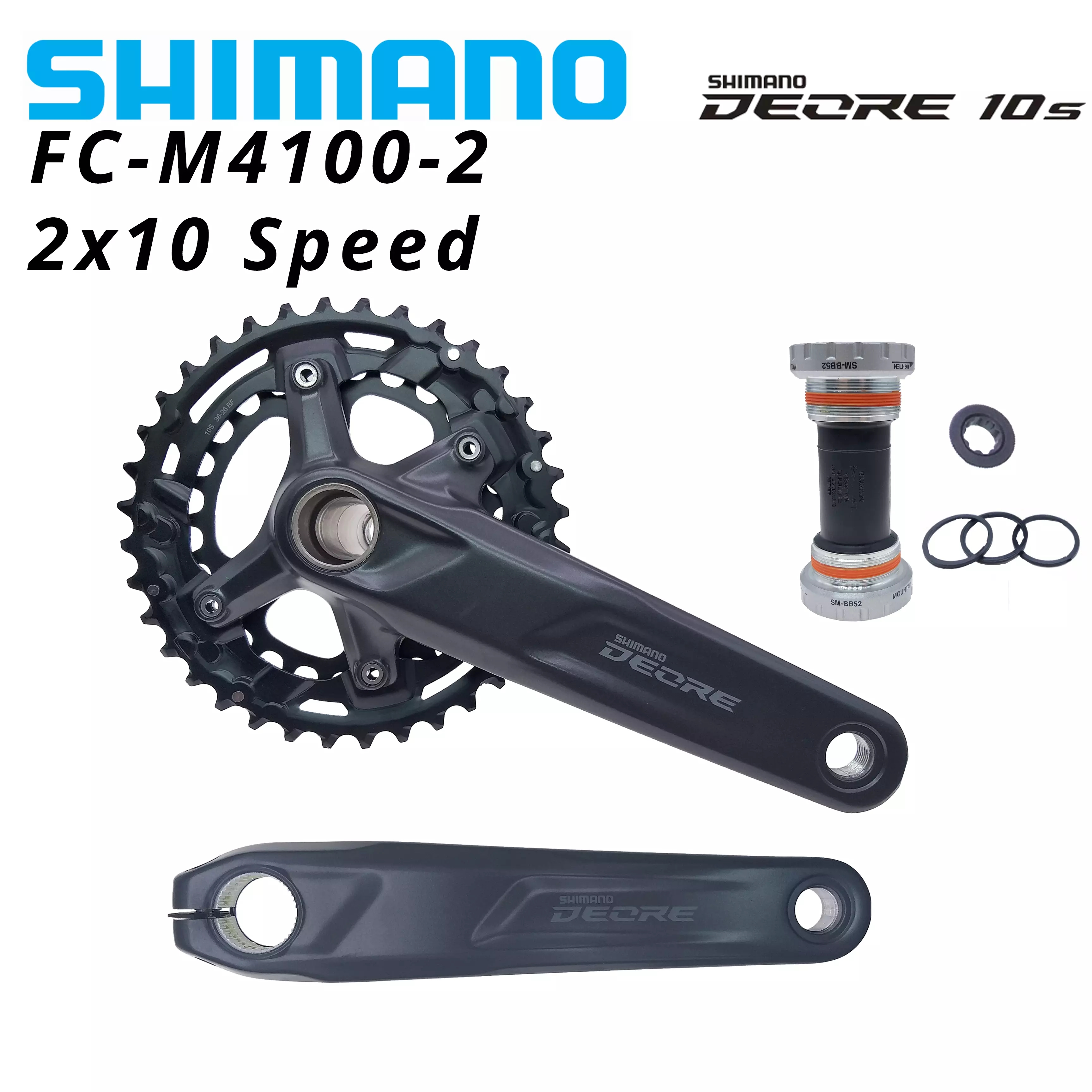 SHIMANO DEORE M4100 2x10s из 2 предметов передняя Звездочка диаметра окружности болтов (FC-M4100-2 10 скорость MTB горный велосипед CRANKARM с BB52 звездочка цепной передачи