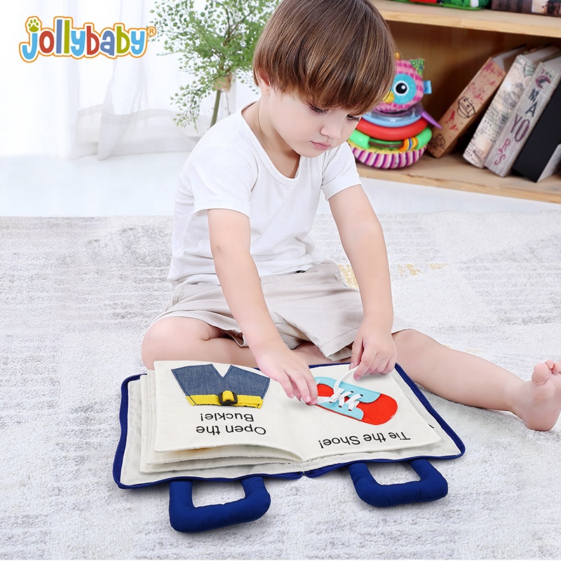 Лидер продаж, практичная книга Jollybaby для раннего развития навыков и обучения, тихая книга, моя занятая Монтессори, тканевая книга, детские игрушки