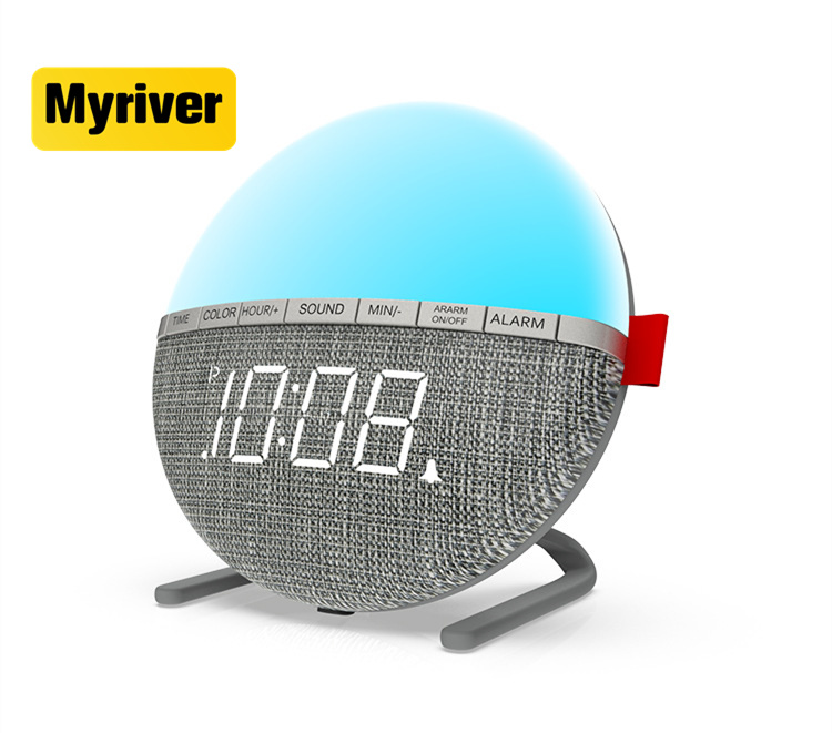 Настольный стол Myriver в новом стиле, круглый цифровой будильник, часы для спальни, прикроватный светодиодный дисплей