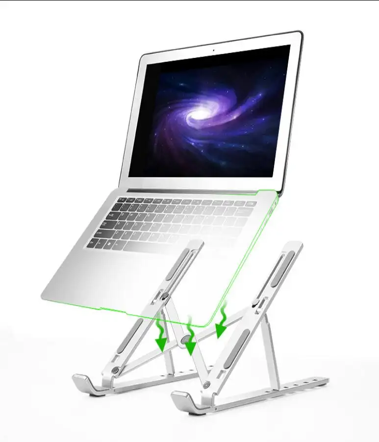 Adjustable folding aluminum alloy lap desk  laptop riser stand for laptop computer