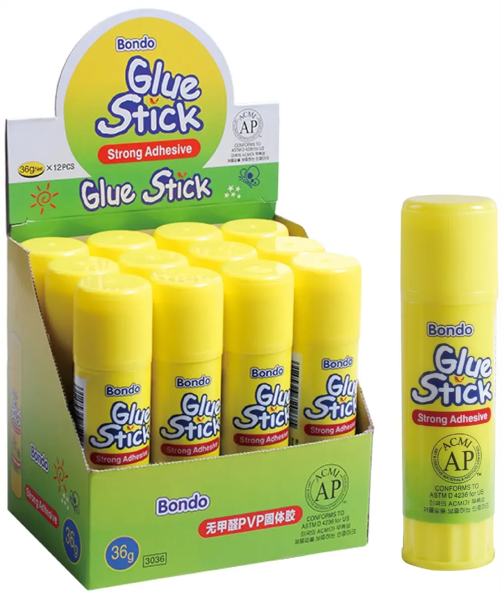 Hot Selling Non-toxic Acid-free Solvent-free kids school 36g PVP Solid Glue Stick