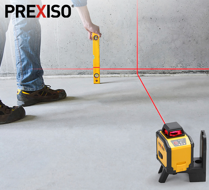 PREXISO 4AA High Quality 360-Degree Cross Line Laser 2V Set Magnetic Wall Mount 20m/65ft Operating Time 15hours