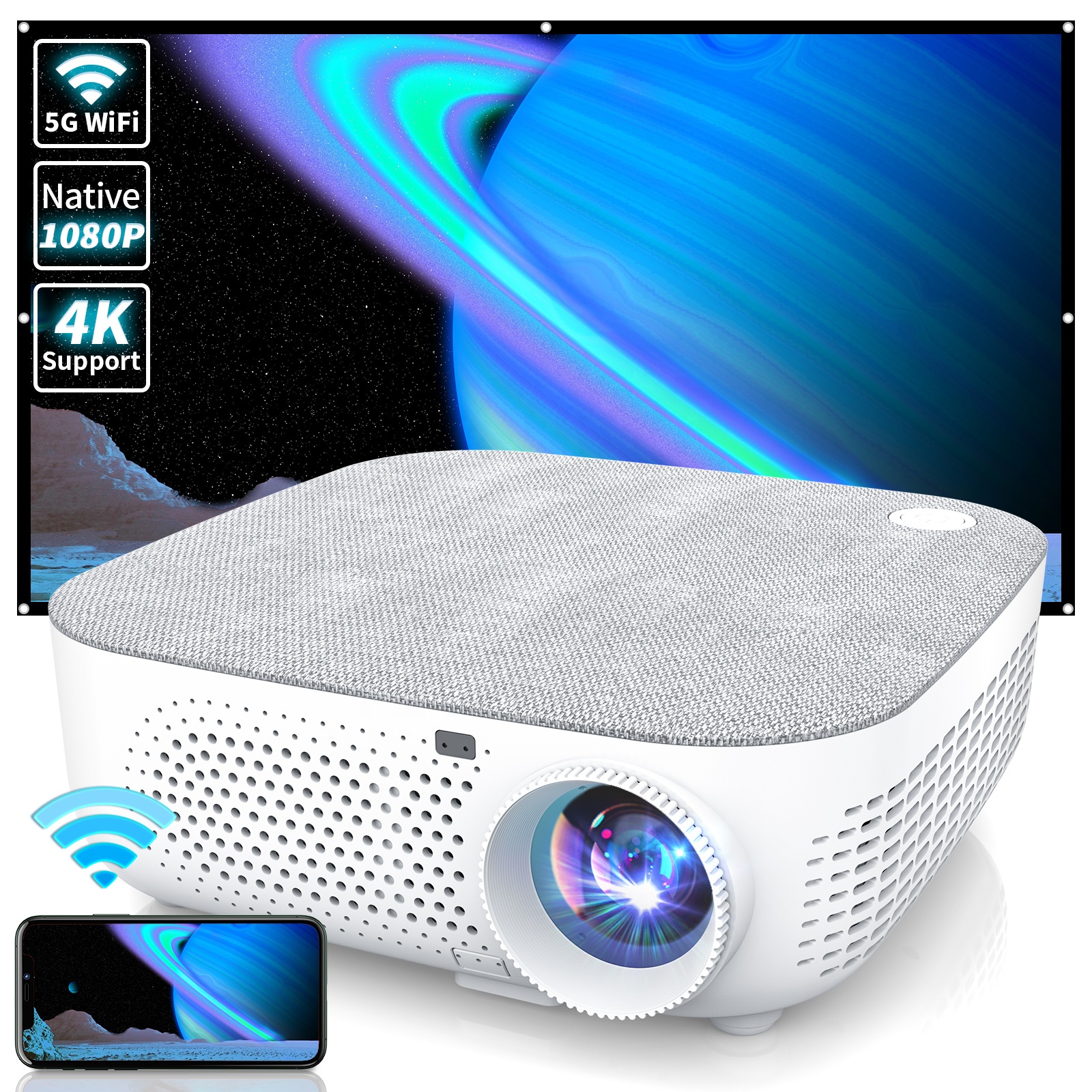 Full Hd видео 1080P поставщик 4K Портативный мини Android Smart G1 проектор