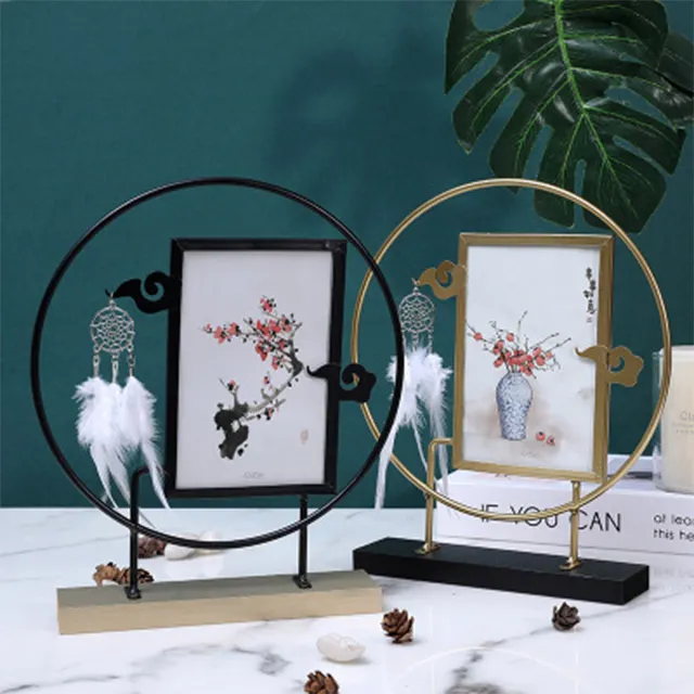 INS Style Iron Art Set Table Personality Living Room Decoration Brush Frame