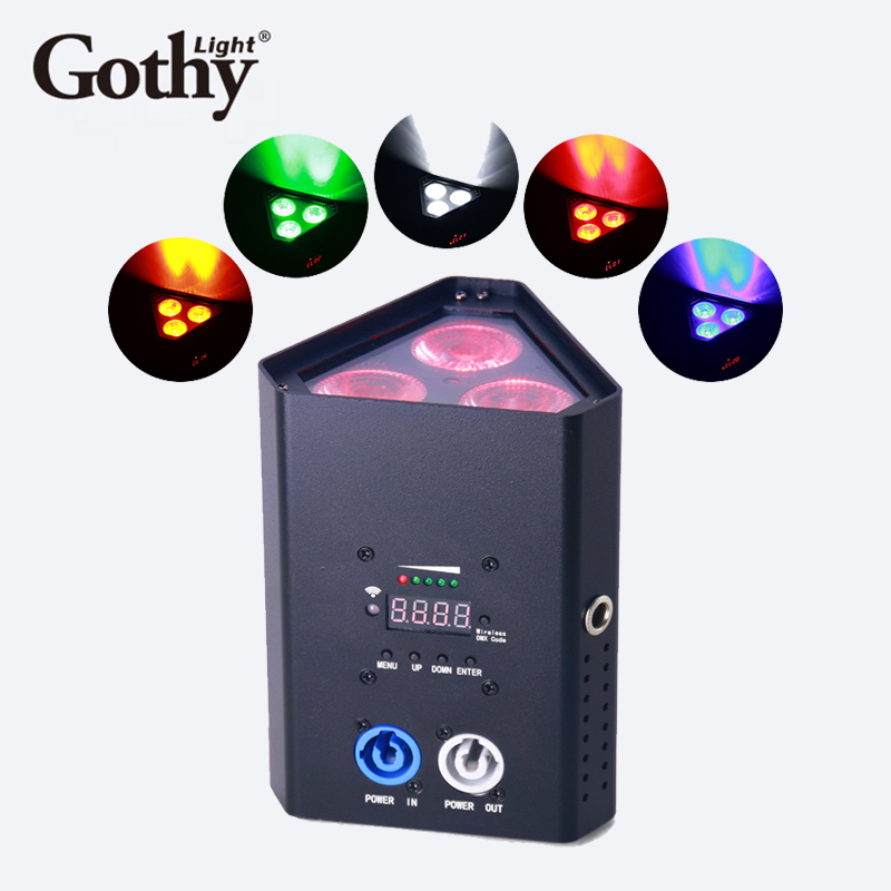 Cheap Price 3x15w wireless dmx battery power rgbwy uv 6in1 led par can light