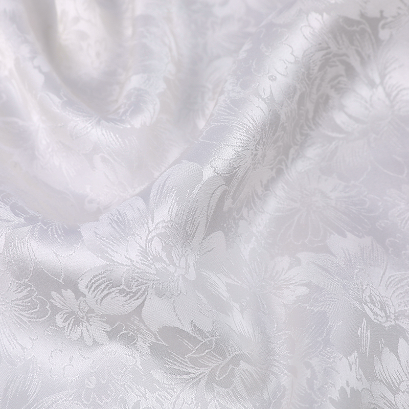 Floral fabric glitter all-season white dupion natural 100 mulberry noil silk fabric