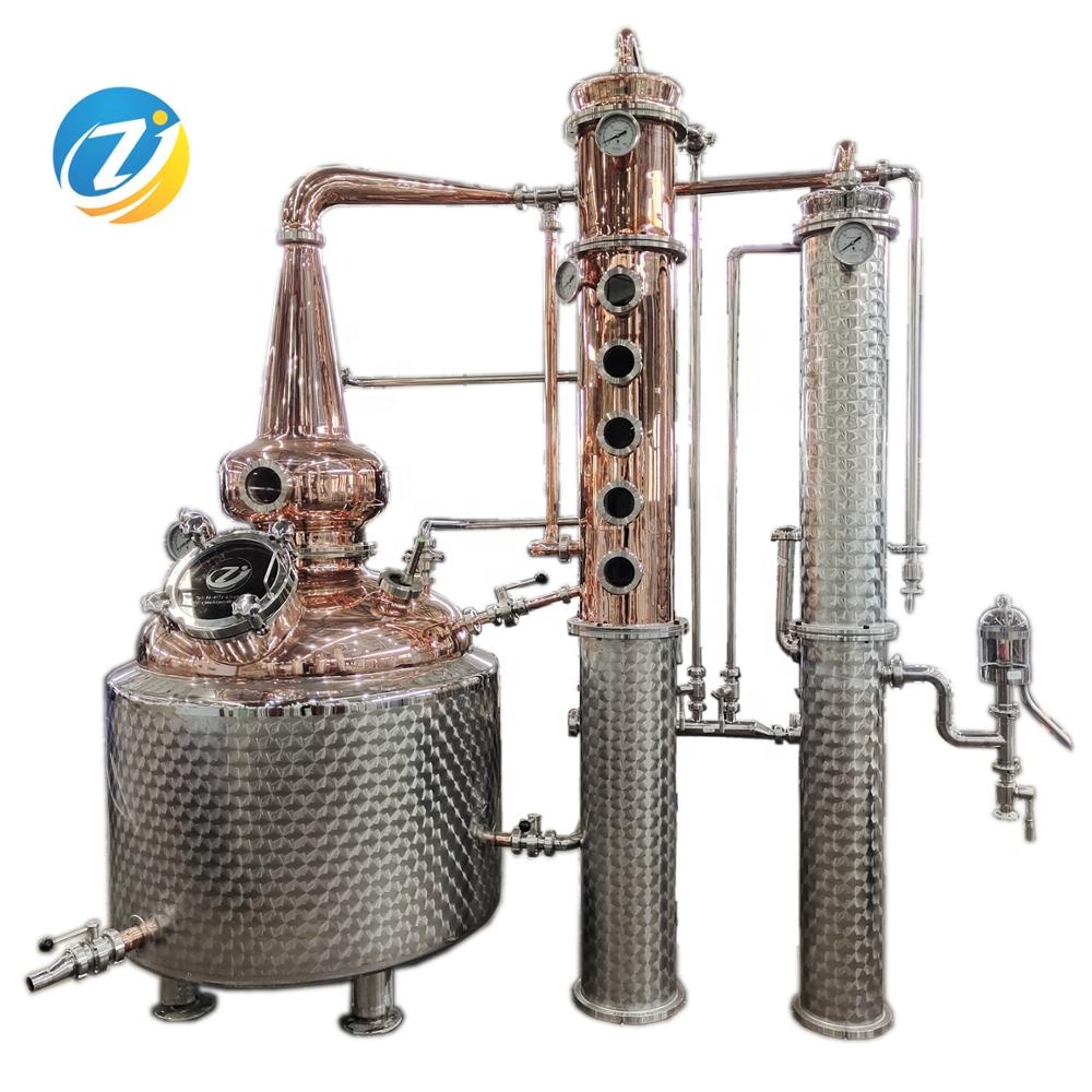 Дистилляционное оборудование Gin 300L для продажи, аппарат для дистилляции лунного блеска, медный горшок, паровой дистиллятор