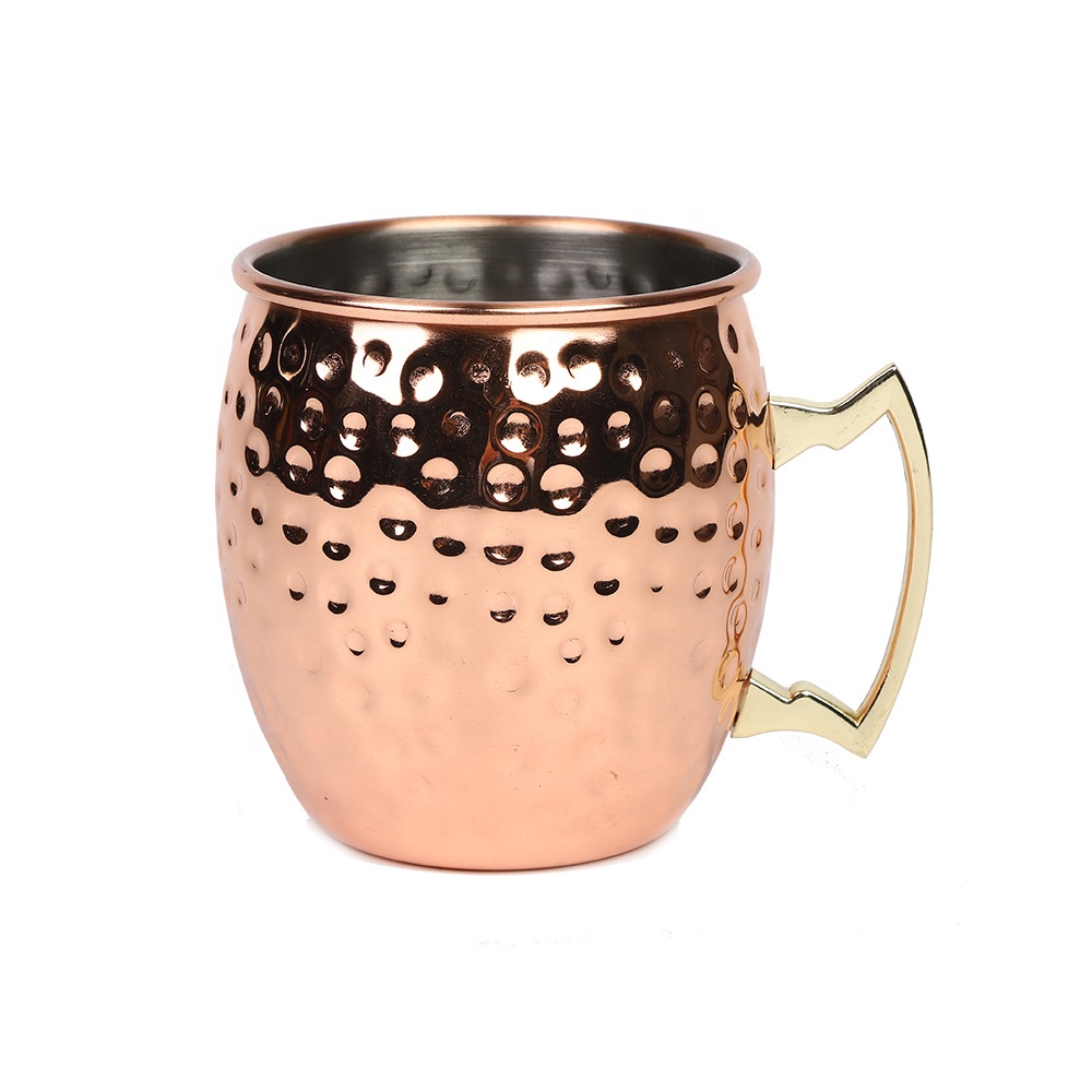 530ML Cooper Plated Stainless Steel MOSCOW Mule Mug Copper Cups Beer Drinks
