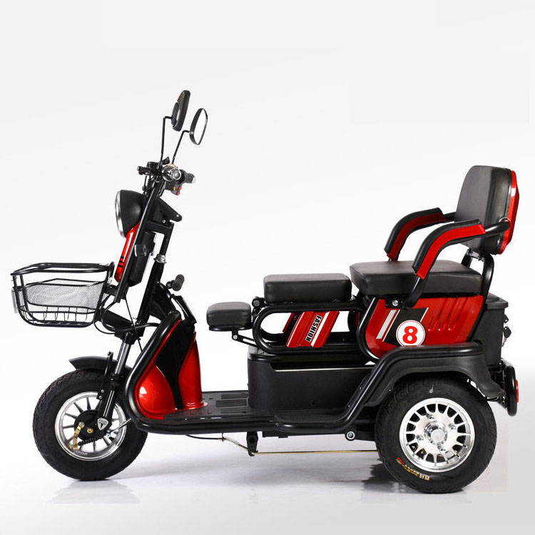 E Bike Three Wheeler Tricycle Electric Passenger Tricycle 3 Seat