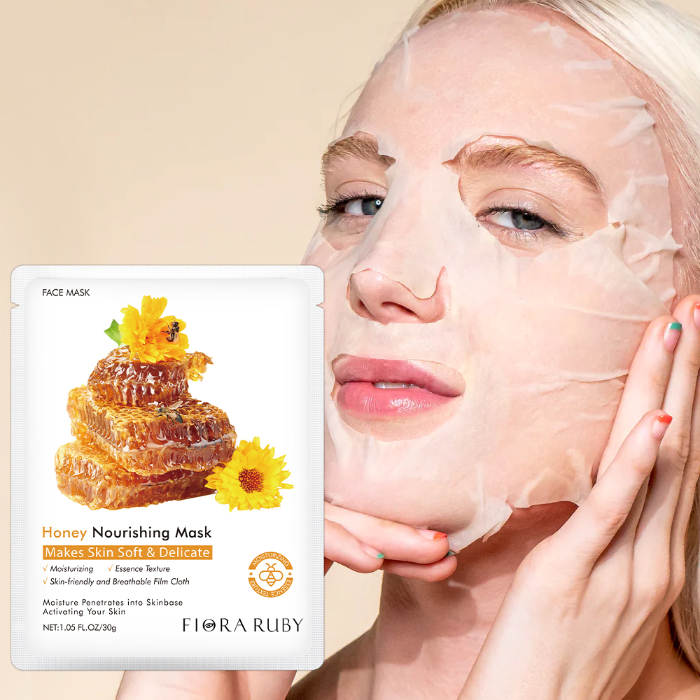GMP Factory Oem Wholesale Honey Nourishing Face Mask Organic Skin Care Plant Extract Facial Sheet Mask