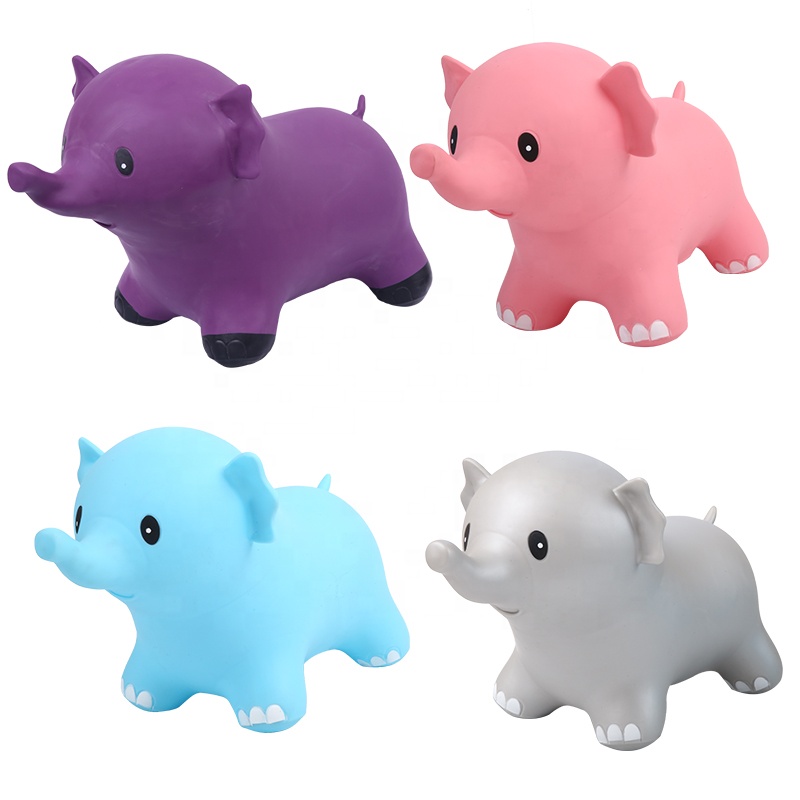 Wholesale Eco-friendly Plastic cute toys Jumping inflatable animal bouncy elephant hopper for toddlers