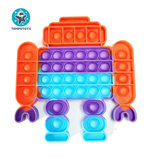 Tempo Toys High Quality Fun Fidget Sensory Toy Robot Rainbow Popping Poppers Push Bubble juguetes para los ninos Fidget Toys