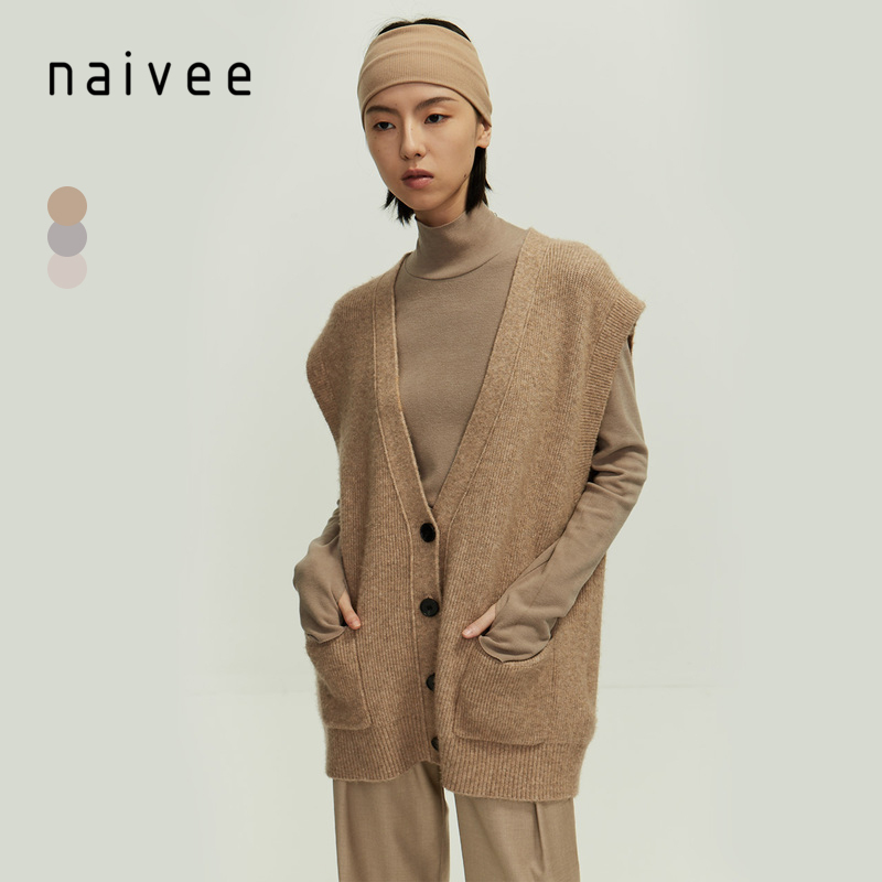 Naivee, повседневная спортивная серия, зимний шерстяной мягкий жилет, оптовая продажа, для женщин, для дам, свободный