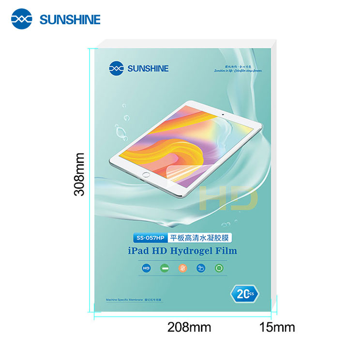 20 шт. солнце SS-057HP SS-057HP + для iPad 12,9 дюймов HD гидрогель пленка анти-масло Водонепроницаемый Анти отпечатков пальцев т/ч из закаленного стекла