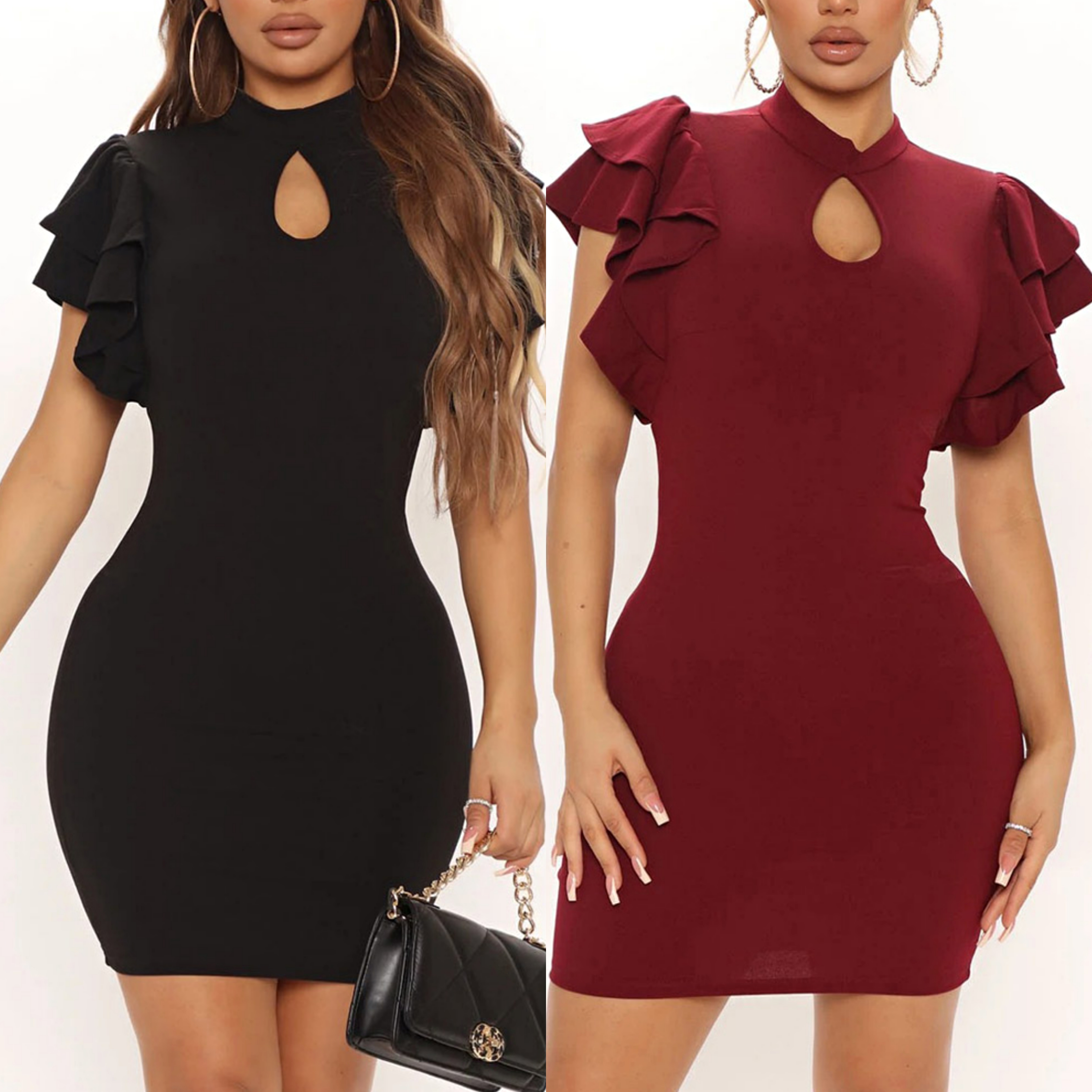 Career Dresses 100% Cotton O-Neck Summer Layered Sleeve Hollow Out Offcial Lady Solid Mini Ladies Formal Wear Career Dresses