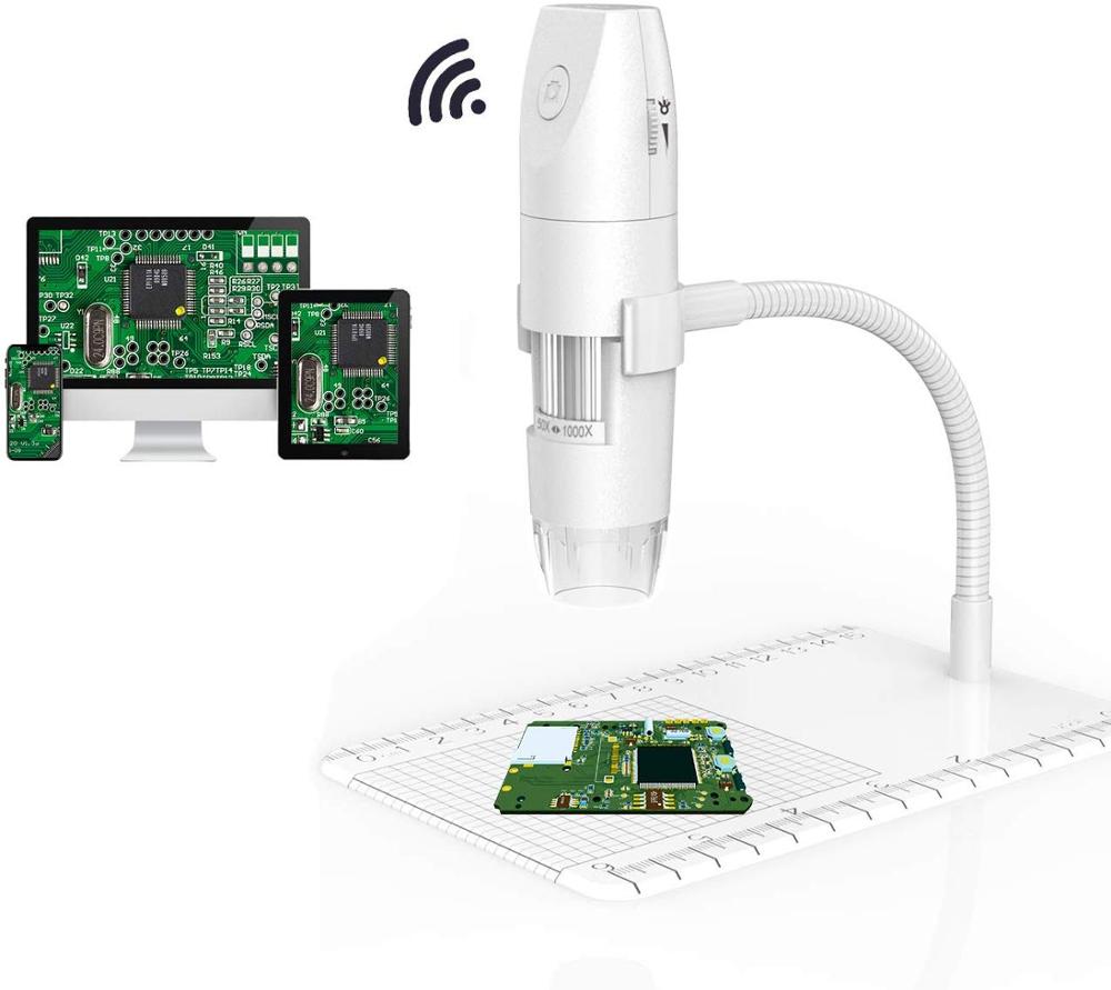 Беспроводной цифровой микроскоп Ручной USB микроскоп камера с 8 регулируемыми светодиодными лампами HD 1080P 50x до 1000x