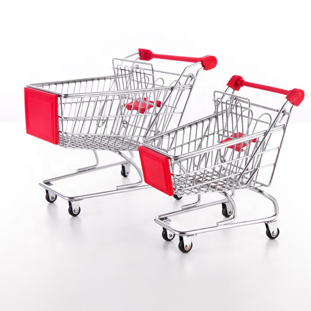 Creative Snack Metal Basket Mini Shopping Cart French Fries Container