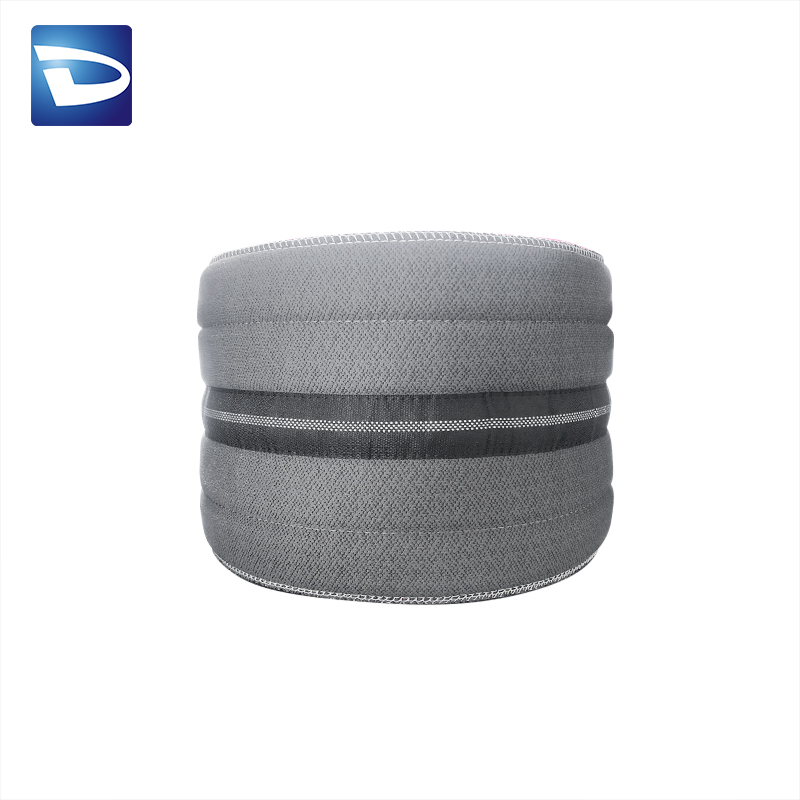Double color stitching mattress border with silver wire suture tape in middle
