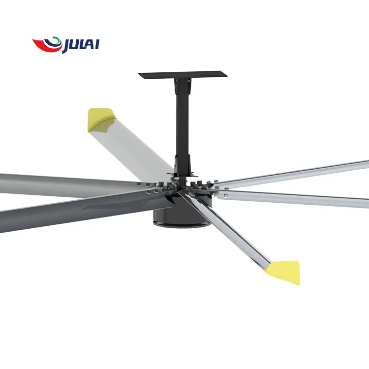 JULA OEM 4m/13ft Industrial ceiling fan High air HVLS 6 blade DC cooling fan