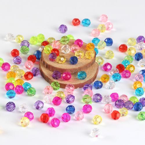 wholesale faceted transparent acrylic beads 8mm 500G/Bag 796773