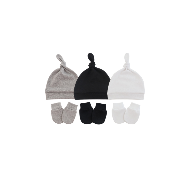 Wholesale Newborn Baby Cotton Polyester Mitten And Hat Set