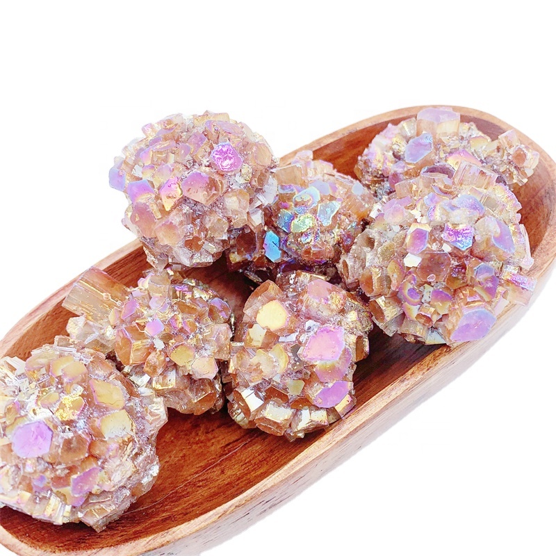 Factory Direct Selling Natural Crystal Cluster Electroplating Blue Cheap Aragonite Price Natural Aura Aragonite Cluster